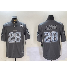 Men's Las Vegas Raiders #28 Josh Jacobs Grey Limited Stitched Jersey