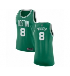 Women's Boston Celtics #8 Kemba Walker Swingman Green(White No.) Road Basketball Jersey - Icon Edition