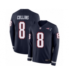 Youth New England Patriots #8 Jamie Collins Limited Navy Blue Therma Long Sleeve Football Jersey