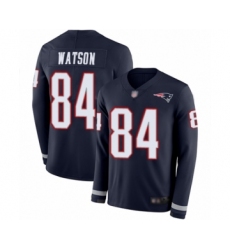 Youth New England Patriots #84 Benjamin Watson Limited Navy Blue Therma Long Sleeve Football Jersey