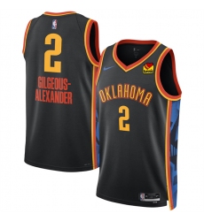 Men's Oklahoma City Thunder #2 Shai Gilgeous-Alexander Black 2024-25 City Edition Stitched Basketball Jersey