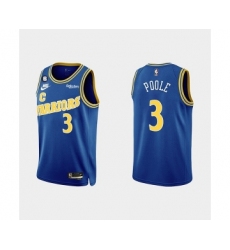 Men's Golden State Warriors #3 Jordan Poole 2022-23 Blue With No.6 Patch Stitched Basketball Jersey