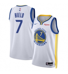 Men's Golden State Warriors #7 Buddy Hield White Association Edition Swingman Stitched Basketball Jersey