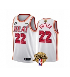 Men's Miami Heat #22 Jimmy Butler White 2023 Finals Classic Edition Stitched Basketball Jersey