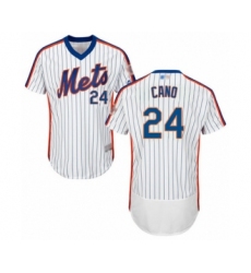 Men's New York Mets #24 Robinson Cano White Alternate Flex Base Authentic Collection Baseball Jersey