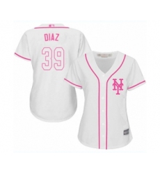 Women's New York Mets #39 Edwin Diaz Authentic White Fashion Cool Base Baseball Jersey