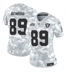 Women's Las Vegas Raiders #89 Brock Bowers 2024 F.U.S.E Arctic Camo Salute To Service Limited Stitched Jersey(Run Small)