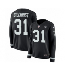 Women's Nike Oakland Raiders #31 Marcus Gilchrist Limited Black Therma Long Sleeve NFL Jersey