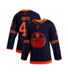 Youth Edmonton Oilers #41 Mike Smith Authentic Navy Blue Alternate Hockey Jersey