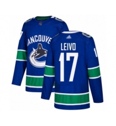 Men's Vancouver Canucks #17 Josh Leivo Authentic Blue Home Hockey Jersey