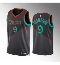 Men's Washington Wizards #9 Justin Champagnie Black 2023-24 City Edition Stitched Basketball Jersey