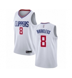 Women's Los Angeles Clippers #8 Moe Harkless Authentic White Basketball Jersey - Association Edition