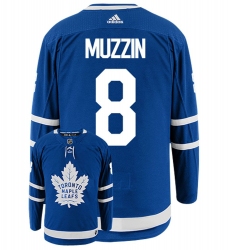 Men's Adidas Toronto Maple Leafs #8 Jake Muzzin Blue Home Authentic Stitched NHL Jersey