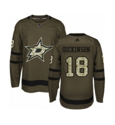 Youth Dallas Stars #18 Jason Dickinson Authentic Green Salute to Service Hockey Jersey