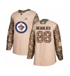 Youth Winnipeg Jets #88 Nathan Beaulieu Authentic Camo Veterans Day Practice Hockey Jersey