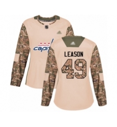 Women's Washington Capitals #49 Brett Leason Authentic Camo Veterans Day Practice Hockey Jersey