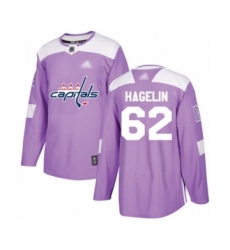 Men's Washington Capitals #62 Carl Hagelin Authentic Purple Fights Cancer Practice Hockey Jersey