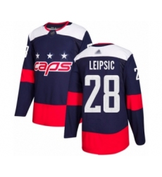 Youth Washington Capitals #28 Brendan Leipsic Authentic Navy Blue 2018 Stadium Series Hockey Jersey
