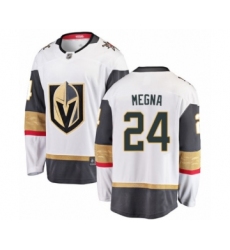 Men's Vegas Golden Knights #24 Jaycob Megna Authentic White Away Fanatics Branded Breakaway Hockey Jersey