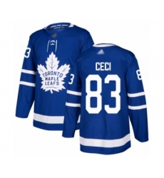 Youth Toronto Maple Leafs #83 Cody Ceci Authentic Royal Blue Home Hockey Jersey