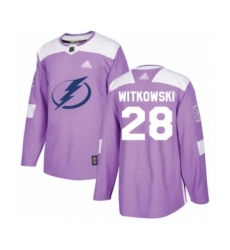 Men's Tampa Bay Lightning #28 Luke Witkowski Authentic Purple Fights Cancer Practice Hockey Jersey