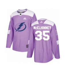 Youth Tampa Bay Lightning #35 Curtis McElhinney Authentic Purple Fights Cancer Practice Hockey Jersey
