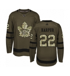 Men's Toronto Maple Leafs #22 Ben Harpur Authentic Green Salute to Service Hockey Jersey