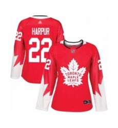 Women's Toronto Maple Leafs #22 Ben Harpur Authentic Red Alternate Hockey Jersey