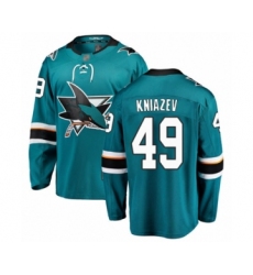 Men's San Jose Sharks #49 Artemi Kniazev Fanatics Branded Teal Green Home Breakaway Hockey Jersey