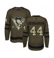 Men's Pittsburgh Penguins #44 Erik Gudbranson Authentic Green Salute to Service Hockey Jersey