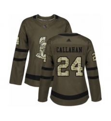 Women's Ottawa Senators #24 Ryan Callahan Authentic Green Salute to Service Hockey Jersey