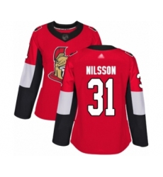 Women's Ottawa Senators #31 Anders Nilsson Authentic Red Home Hockey Jersey