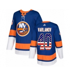 Youth New York Islanders #40 Semyon Varlamov Authentic Royal Blue USA Flag Fashion Hockey Jersey