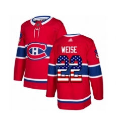Youth Montreal Canadiens #22 Dale Weise Authentic Red USA Flag Fashion Hockey Jersey