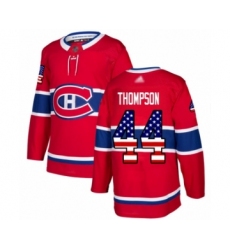 Youth Montreal Canadiens #44 Nate Thompson Authentic Red USA Flag Fashion Hockey Jersey