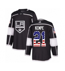 Youth Los Angeles Kings #21 Mario Kempe Authentic Black USA Flag Fashion Hockey Jersey