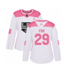 Women's Los Angeles Kings #29 Martin Frk Authentic White Pink Fashion Hockey Jersey
