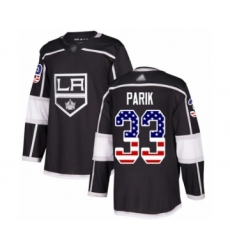 Youth Los Angeles Kings #33 Lukas Parik Authentic Black USA Flag Fashion Hockey Jersey