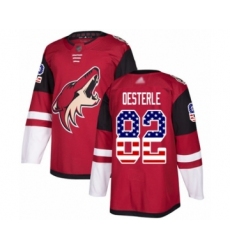 Youth Arizona Coyotes #82 Jordan Oesterle Authentic Red USA Flag Fashion Hockey Jersey