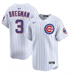 Men's Chicago Cubs #3 Alex Bregman White 2026 Home Limited Stitched Baseball Jersey