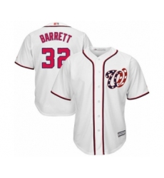 Youth Washington Nationals #32 Aaron Barrett Authentic White Home Cool Base Baseball Player Jersey
