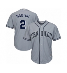 Youth San Diego Padres #2 Nick Martini Authentic Grey Road Cool Base Baseball Player Jersey
