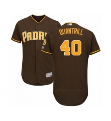 Men's San Diego Padres #40 Cal Quantrill Brown Alternate Flex Base Authentic Collection Baseball Player Jersey