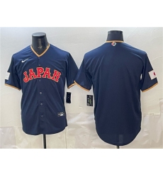 Men's Japan Baseball Blank Navy 2026 World Baseball Classic Road Stadium Stitched Jersey
