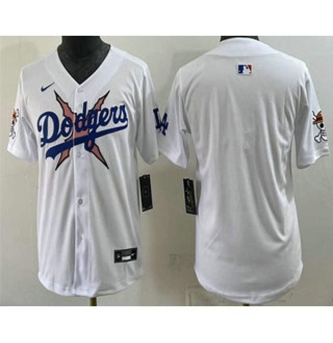 Youth Los Angeles Dodgers x One Piece Blank White Vapor Premier Limited Stitched Jersey