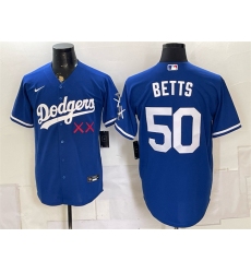 Men's Los Angeles Dodgers x KAWS #50 Mookie Betts Royal Vapor Premier Limited Stitched Baseball Jersey