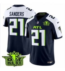 Men's Atlanta Falcons #21 Sanders Fashion Navy Blue Green Stitched Jersey