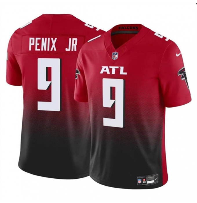 Men's Atlanta Falcons #9 Michael Penix Jr Red Black 2024 Draft F.U.S.E. Vapor Untouchable Limited Football Stitched Jersey