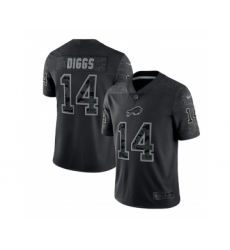 Men's Buffalo Bills #14 Stefon Diggs Black Reflective Limited Stitched Football Jersey