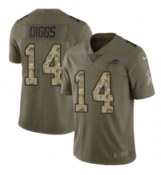 Nike Buffalo Bills #14 Stefon Diggs Oliv Camo Men's Stitched NFL Limited 2017 Salute To Service Jersey